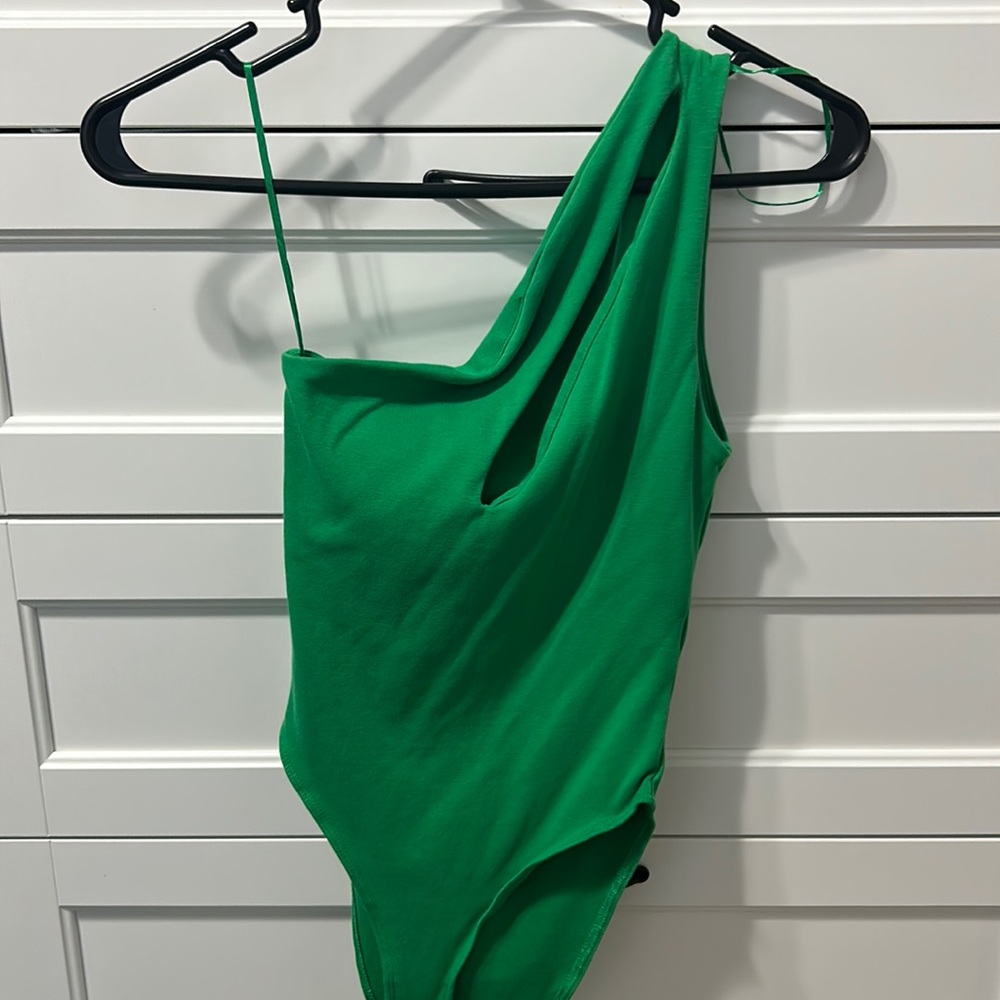 Zara green cut out bodysuit